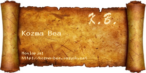 Kozma Bea névjegykártya